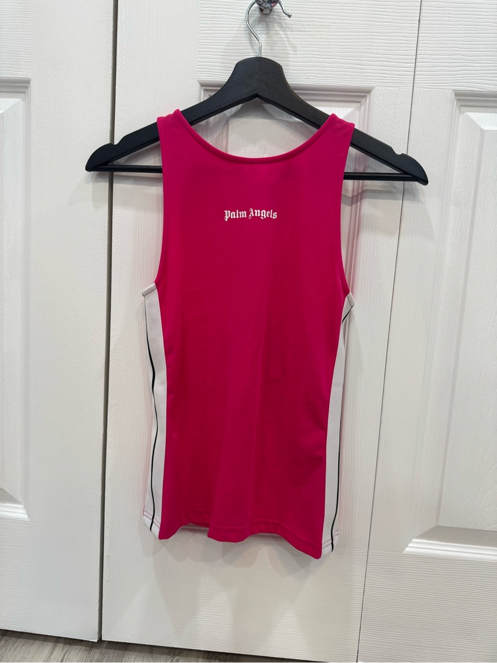 Palm Angels Hot Pink Tank Top with White Side Panels
